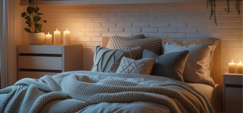 Comfortable and calm bed setup